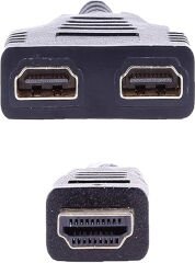 HDMI Çoğaltıcı Erkek Çift HDMI Dişi Çoklayıcı Adaptör Kablosu Siyah