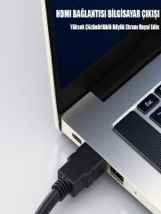 HDMI Çoğaltıcı Erkek Çift HDMI Dişi Çoklayıcı Adaptör Kablosu Siyah