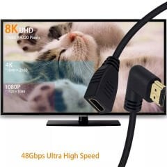 Anunnaki 90 Derece Sağ Açılı HDMI Uzatma Kablosu / Extender – 1 m / 4K Desteği