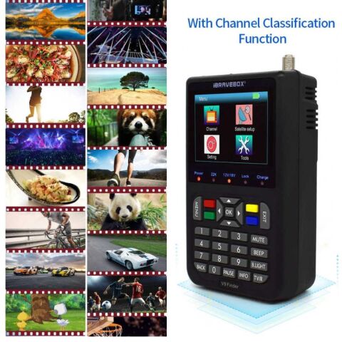 ALFA V9 Finder Uydu Yön Bulucu Uydu Sinyal Ölçer DVB-S2 HD 1080P Türkçe Sat Finder