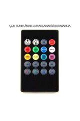 Araç Içi Aydınlatma Kumandalı Müziğe Duyarlı 12 Led Ayak Altı Led 7 Renk Rgb