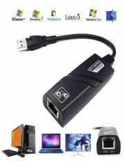 USB to RJ45 Usb 3.0'dan Rj45 1000Mbps Ethernet Çevirici Dönüştürücü Adaptör Android Tv PC
