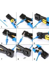 Ez RJ45 RJ11 RJ12 Cat5 ve Cat6 Kolay Taşınabilir Ethernet Konnektörü Oyma Kesme Sıkma Pensesi