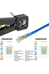 Ez RJ45 RJ11 RJ12 Cat5 ve Cat6 Kolay Taşınabilir Ethernet Konnektörü Oyma Kesme Sıkma Pensesi