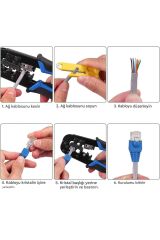 RJ45 Ez RJ11 ve RJ12 Jack Ethernet Kablosu Kesme Hassas Sıkma Pensesi
