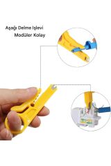 Telefon İrtibatlama Profesyonel Çok Fonksiyonlu Krone Pense ve Kablo Soyucu Makas