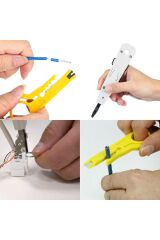 Telefon İrtibatlama Profesyonel Çok Fonksiyonlu Krone Pense ve Kablo Soyucu Makas