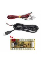 Arcade Usb Kontrol Kart Seti Pc Joystick Oyun Kol Konsol Buton Kablo Kit 5v Diy Sıfır Gecikme Kit