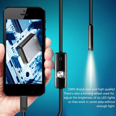 Alfa Smart USB Endoskop Yılan Kamera PC Android Su Geçirmez 7mm 2 Metre Kablo Kamera