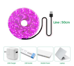 ALFA USB 2 METRE ŞERİT LED  GROW LIGHT SPEKTRUM BİTKİ YETİŞTİRME LAMBASI MEYVE SEBZE  2m