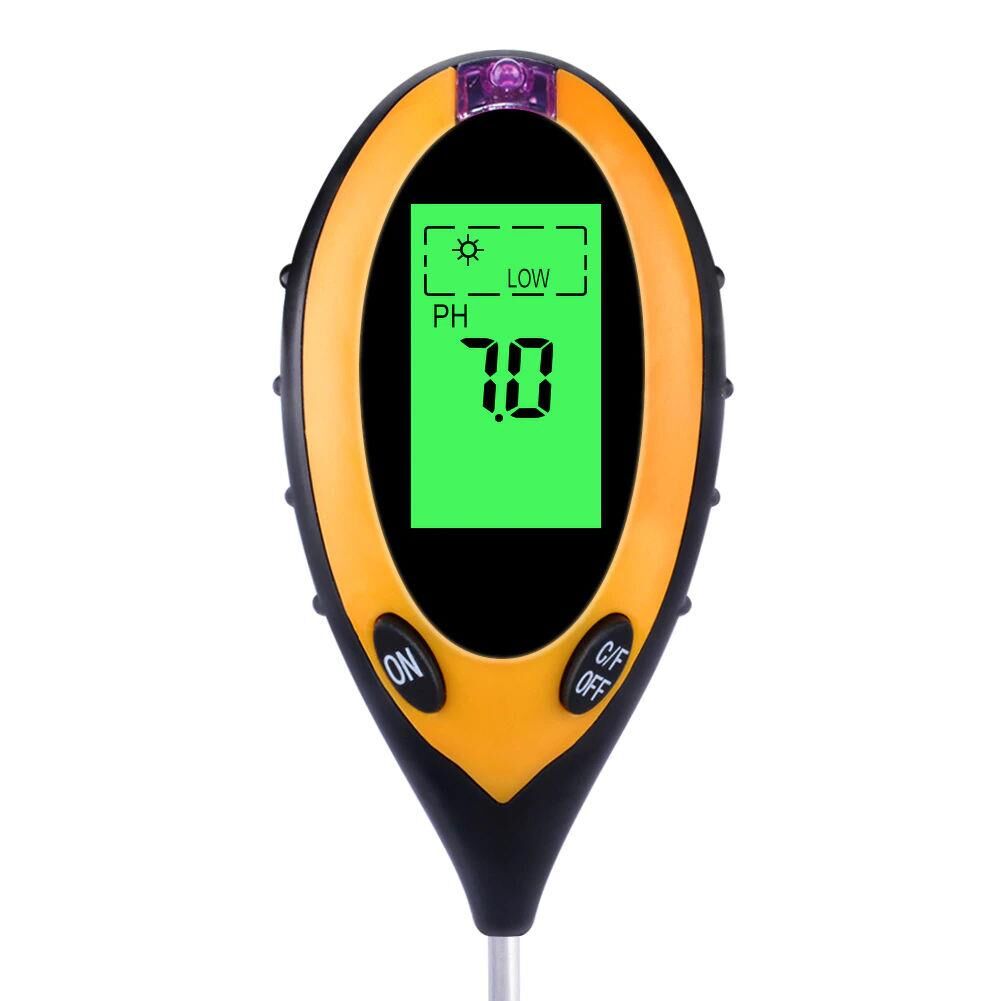 ALFA 4in1 Dijital Toprak Nem Ölçer PH Metre Sıcaklık Güneş Işığı Ölçer Higrometre Test Cihazı