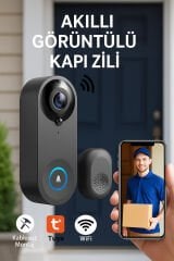 1080P HD Görüntülü WiFi Kablosuz Gece Görüş Su Geçirmeyen Akıllı Ev Kapı Zili