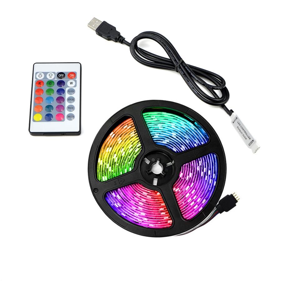 USB Şerit Led TV PC Arkası Kumandalı RGB aydınlatma 2m Backlight