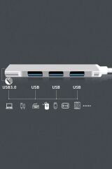 Usb Çoğaltıcı Adaptör Usb 3.0 Çoklu Bağlantı Noktalı Dağıtıcı Seyahat Dock Laptop Pc N