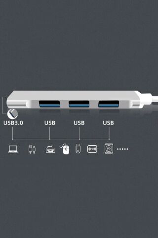 Usb Çoğaltıcı Adaptör Usb 3.0 Çoklu Bağlantı Noktalı Dağıtıcı Seyahat Dock Laptop Pc N