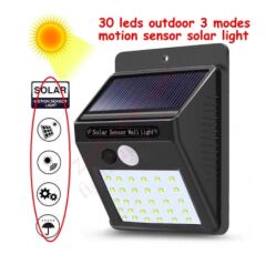 Solar Led Bahçe Duvar Lambası Sensörlü 30 Led