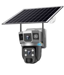4G SIM Solar Panelli Güneş Enerjili Su Geçirmez 6MP Çift Lens Güvenlik Kamerası V380 Pro