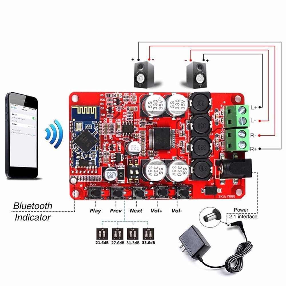 TDA7492P 2X25W Aux Girişli Kablosuz Bluetooth 4.0 Amfi Modulü