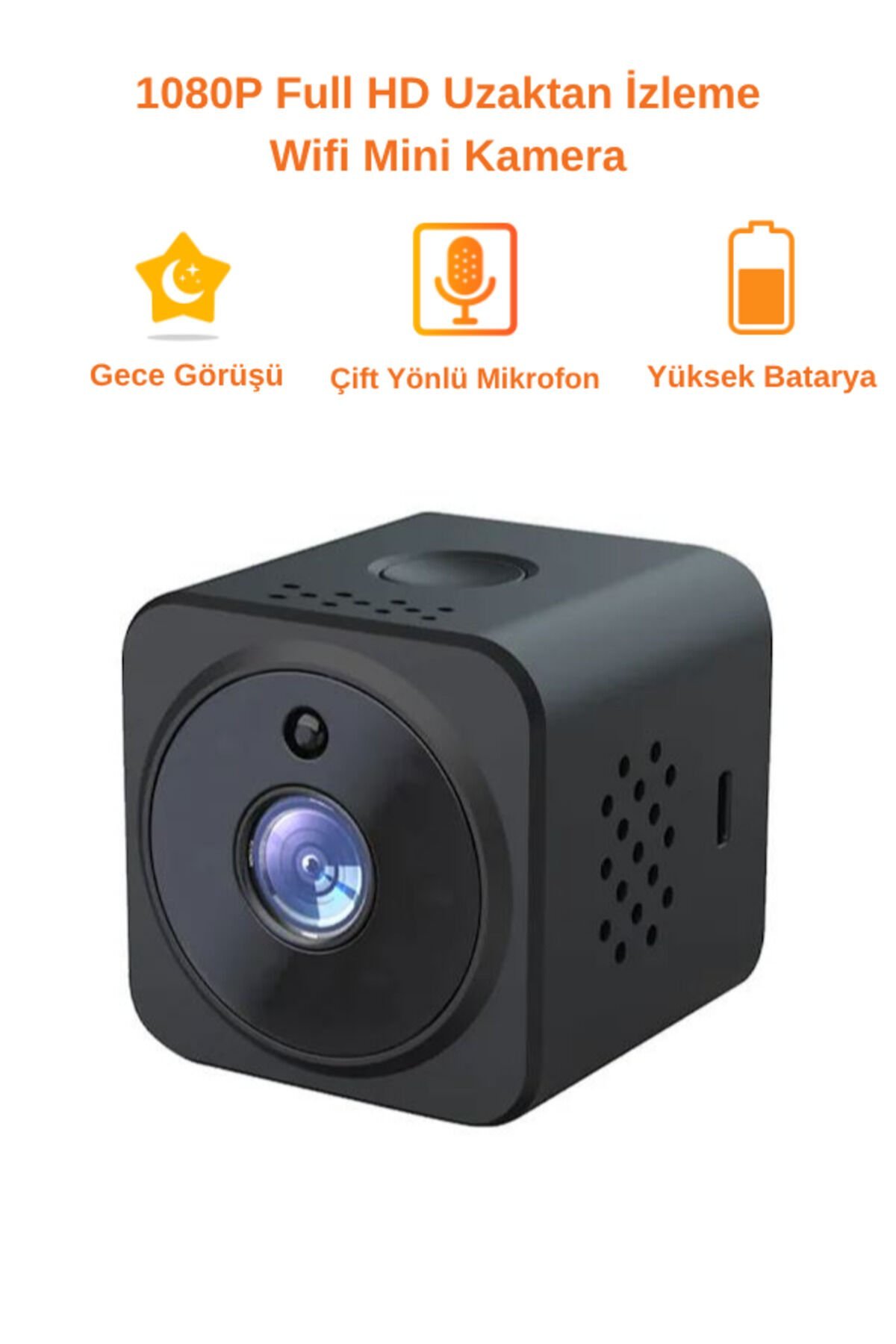 Mini WiFi Kamera 1080P HD Gece Görüşlü Hareket Algılama İki Yönlü Ses Kablosuz Güvenlik Kamerası