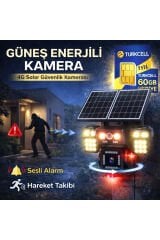 4G 4 Kameralı SIM Kart 1 Yıl 60 GB Kablosuz Bahçe Depo Arazi İçin Çift Güneş Paneli Solar Kamera