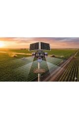 4G 4 Kameralı SIM Kart 1 Yıl 60 GB Kablosuz Bahçe Depo Arazi İçin Çift Güneş Paneli Solar Kamera