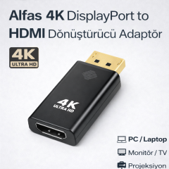 Ultra HD 4K DisplayPort to HDMI Dönüştürücü Adaptör Tak Çalıştır TV Monitör Projeksiyon