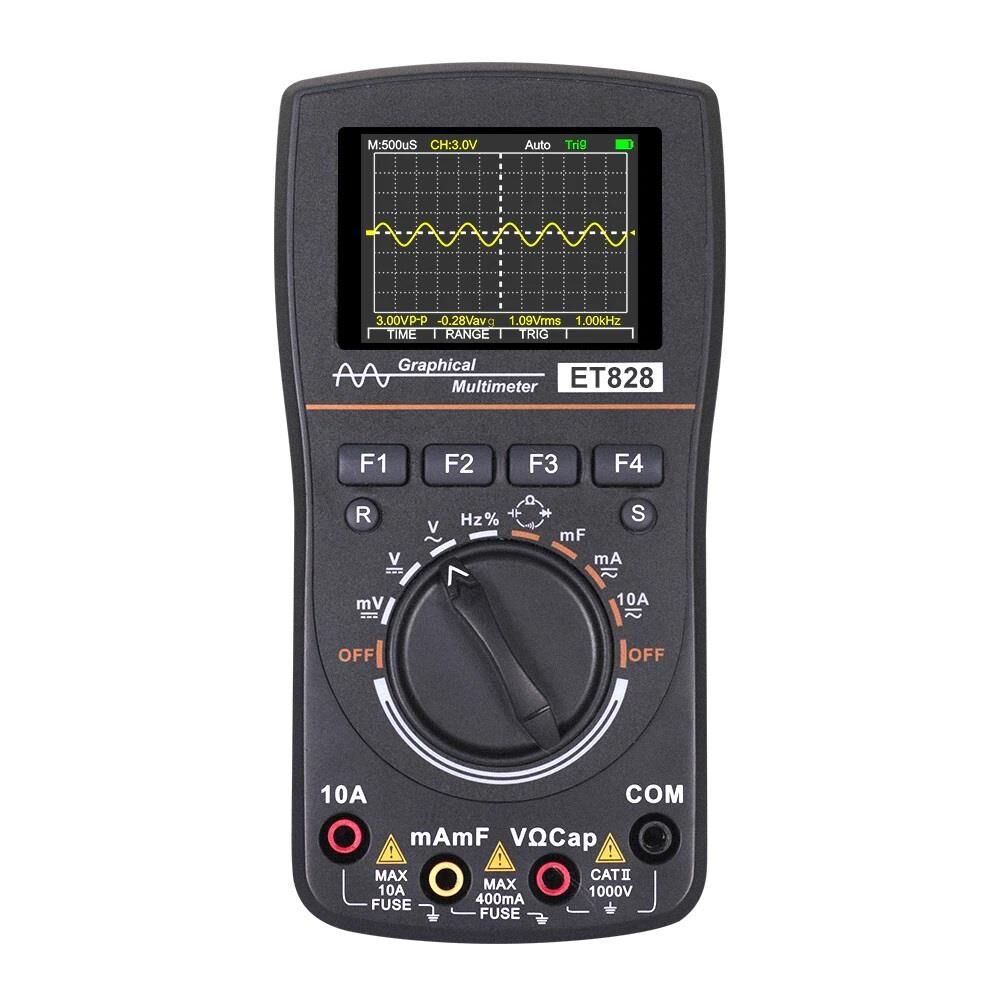 ALFA ET828 2 in 1 Osiloskop Multimetre 1 MHz AC DC Frekans Diyot 10 Dalga Grafik Depolama