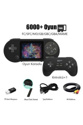 DATA FROG SF2000 Retro Oyun Konsolu 6000 Oyun 3inç HD Gamepad