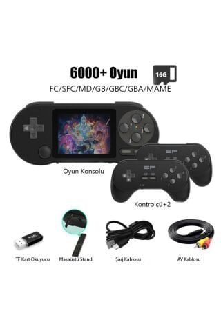 DATA FROG SF2000 Retro Oyun Konsolu 6000 Oyun 3inç HD Gamepad