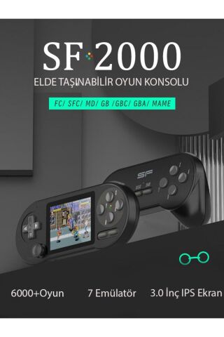 DATA FROG SF2000 Retro Oyun Konsolu 6000 Oyun 3inç HD Gamepad