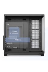 Gaming Boş Kasa Temperli Cam Şeffaf 42x28cm Bilgisayar Kasası 425x280x420mm