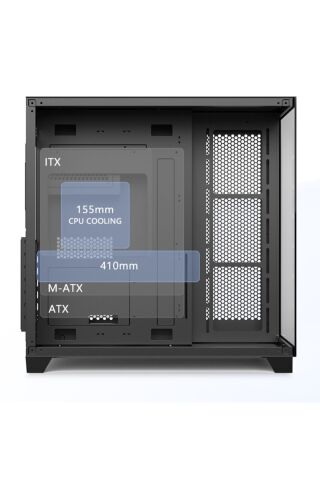 Gaming Boş Kasa Temperli Cam Şeffaf 42x28cm Bilgisayar Kasası 425x280x420mm