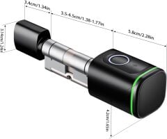 Parmak İzli Anahtarlı Kartlı ve Uzaktan Kontrollü Pvc Ahşap Aliminyüm Uyumlu Akıllı Kapı Kilidi Siyah