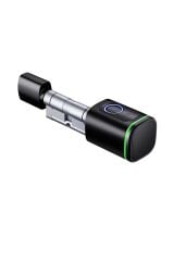 Parmak İzli Anahtarlı Kartlı ve Uzaktan Kontrollü Pvc Ahşap Aliminyüm Uyumlu Akıllı Kapı Kilidi Siyah