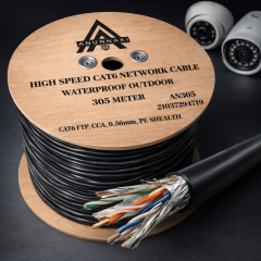 AN305 Cat6 FTP Outdoor Dış Mekan IP Kamera Kablosu 305 Metre PE Ceket Folyolu PoE İnternet Kablosu