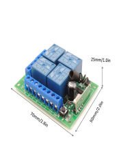 433Mhz Kablosuz Uzaktan Kumanda AC110V 220V Röle 4CH Mini Alıcı Verici Set Işık ve Garaj Kapısı İçin