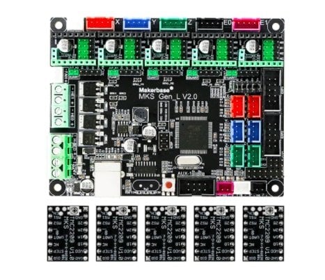 MKS Gen L V2.0 3D Printer Kontrol Kartı Sürücü Board + TMC2209 4 ADET