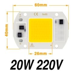 LED Grow COB Çip Dikey Topraksız Tarım Yetiştirme Lambası Full Spektrum 20W