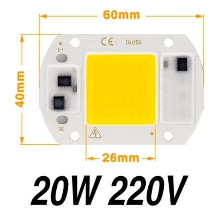 LED Grow COB Çip Dikey Topraksız Tarım Yetiştirme Lambası Full Spektrum 20W