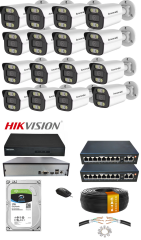 16'li 5MP (4K) IP Kamera Seti | PoE | Hikvision NVR | İç/Dış Mekan | Gece Görüş | Ses Kayıt | Mobil İzleme 1TB HDD Full Set