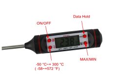 Dijital Mutfak Gıda Termometresi Yemek Isı Sıcaklık Ölçer Prob