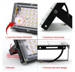 Led Projektör 50W Su Geçirmez Beyaz