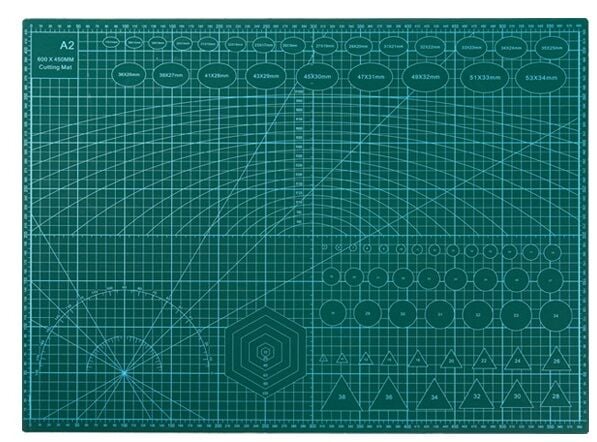 A2 Kesim Matı Kesme Matı 45x60cm Yeşil Patchwork - Kesme Tablası - Kesim Altlığı - Cutting Mat