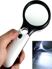 Büyüteç 5x 45x Zoom Büyütmeli Taşınabilir Led Işıklı Ledli Büyüteç Yaşlılar Okuma Çocuk Bilim
