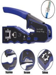 RJ45 EZ Kesme Sıkma Pensesi Aleti Taşınabilir Dayanıklı ve Kullanışlı Kablo Kesici