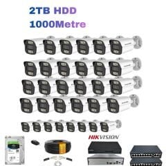 32'li 5MP IP Kamera Seti | PoE | Hikvision NVR | İç/Dış Mekan | Gece Görüş | Ses Kayıt | Mobil İzleme 2TB HDD Full Set