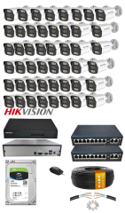 48'li 5MP IP Kamera Seti | PoE | Hikvision NVR | İç/Dış Mekan | Gece Görüş | Ses Kayıt | Mobil İzleme 1TB HDD Full Set