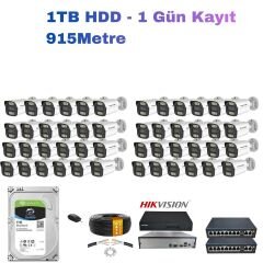 48'li 5MP IP Kamera Seti | PoE | Hikvision NVR | İç/Dış Mekan | Gece Görüş | Ses Kayıt | Mobil İzleme 1TB HDD Full Set
