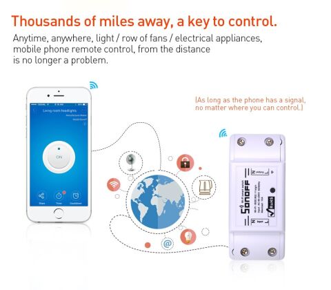 Sonoff Basic Kablosuz 220v 10A Akıllı IOS App Işık Zamanlayıcı