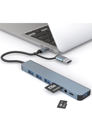 7 In 1 Usb ve Type-c To Usb A + Type-C Usb 3.0 Çevirici Adaptör Çok Portlu Çoklayıcı Usb Hub